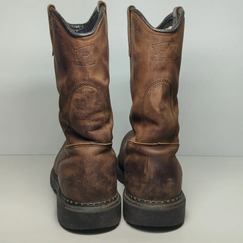 Red Wings Pecos western style pull on work boot men's size 12H (Wide)